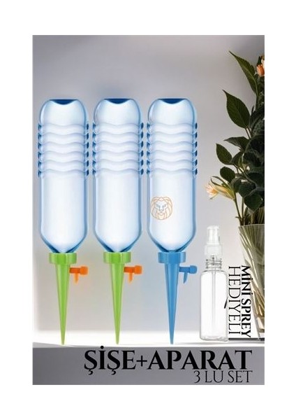 Hsnet Çiçek Damlama Sulama Şişe Aparat Seti 3 Şişe - M809R456-K02809