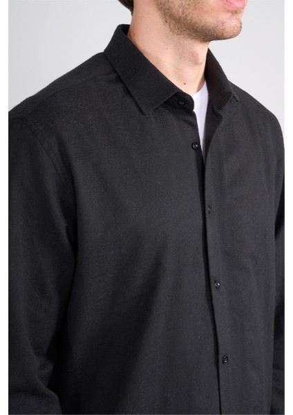 2439 Erkek Uzun Kol Regular Gömlek Siyah fırsatları