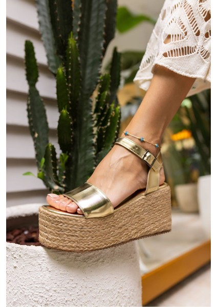 Join Kadin Beyaz Espadrıl Ip Sargılı Feta Sandalet