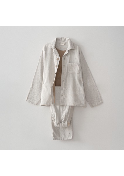 Alinda Erkek Pijama Takımı Organik Pamuk Müslin Haki fırsatları