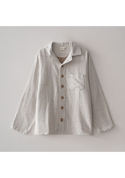 Alinda Erkek Pijama Takımı Organik Pamuk Müslin Haki