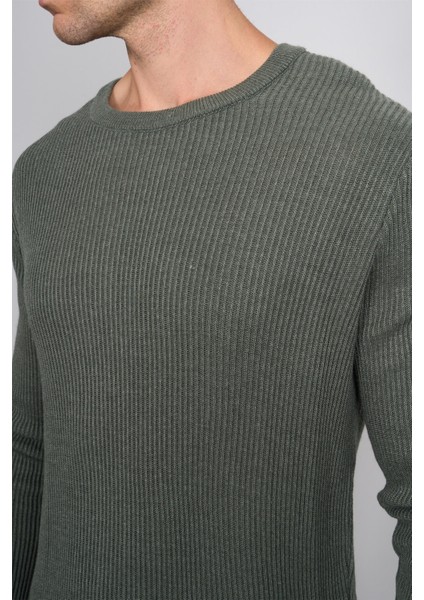 Çetinkaya Mentality 5295 Bisiklet Yaka 1/18 Akrilik Regular Triko Açık Haki modelleri