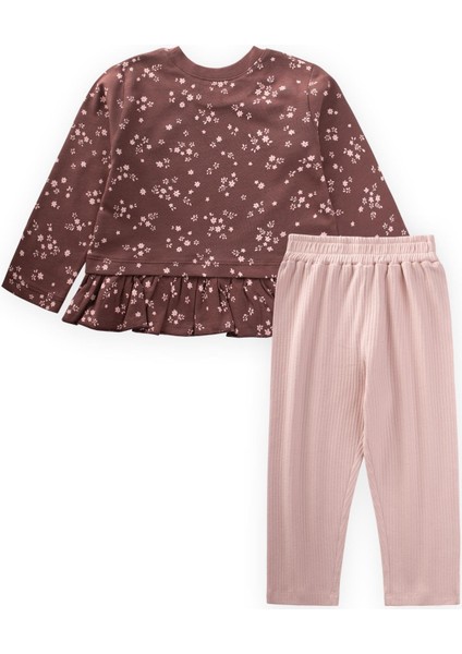 Desenli Uzun Kollu T-Shırt Takım 1-8 Yaş Mürdüm fiyatları