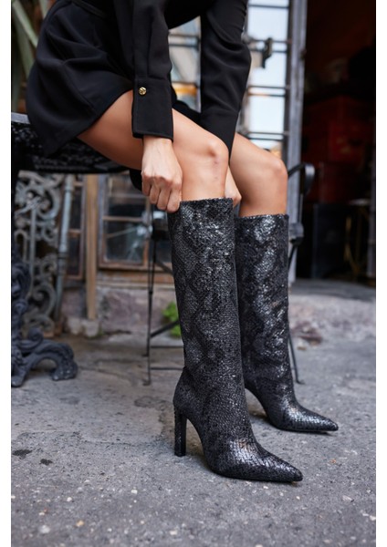 Giallo Kadın Nude Yılan Ithal Malzeme Topuklu Çizme fiyatları