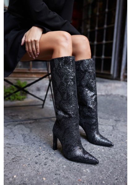 Giallo Kadın Nude Yılan Ithal Malzeme Topuklu Çizme indirimleri