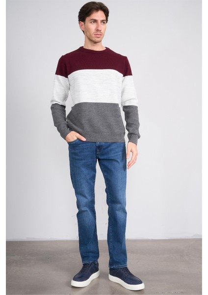 Çetinkaya Mentality 5258 Erkek Bisiklet Yaka Bloklu 1/18 Akrilik Triko Bordo modelleri