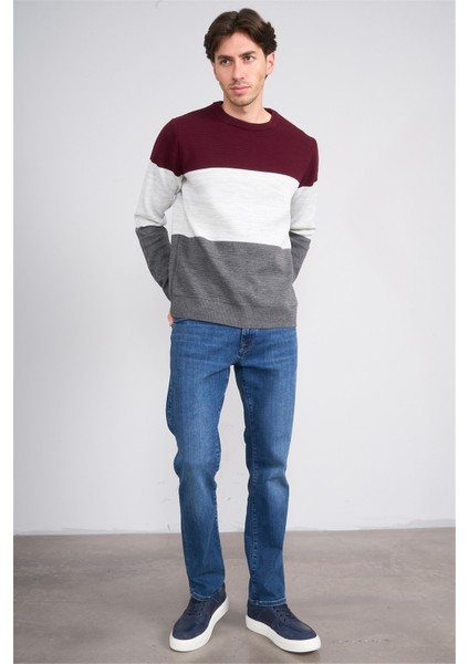 Çetinkaya Mentality 5258 Erkek Bisiklet Yaka Bloklu 1/18 Akrilik Triko Bordo fırsatları