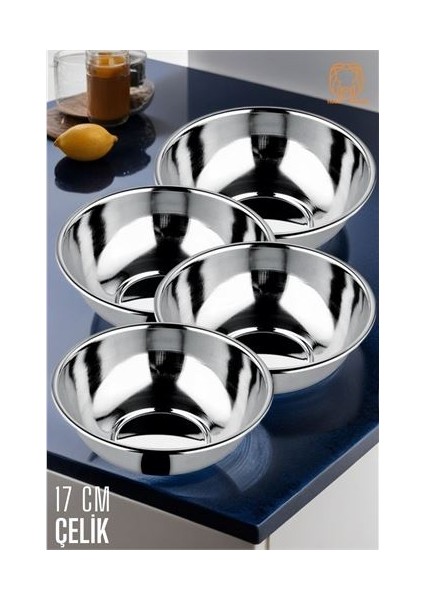 Hsnet Yemek Tası Paslanmaz Çelik Çorba Kasesi 4 Adet - M582R084-K03582