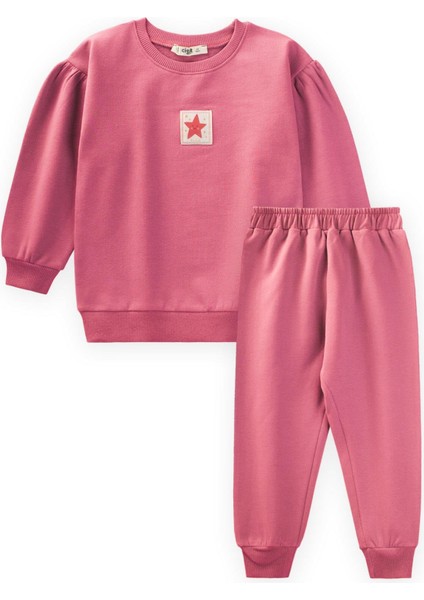 Etiket Detaylı Sweatshirt Takım 1-7 Yaş Mercan fırsatları