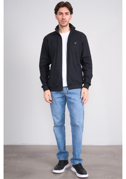 Çetinkaya Chester Polo 5282 Dik Yaka Fermuarlı Selanik Sweatshirt Siyah modelleri