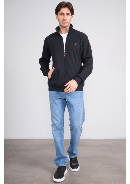 Çetinkaya Chester Polo 5282 Dik Yaka Fermuarlı Selanik Sweatshirt Siyah fırsatları