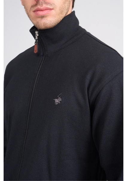 Çetinkaya Chester Polo 5282 Dik Yaka Fermuarlı Selanik Sweatshirt Siyah indirimleri