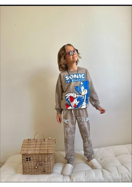 Erkek Çocuk Sonic Baskılı Alt Üst Eşofman Takımı 4069V fırsatları