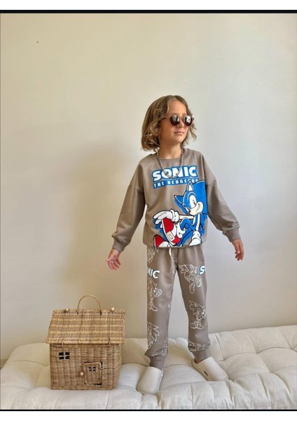 Erkek Çocuk Sonic Baskılı Alt Üst Eşofman Takımı 4069V indirimleri