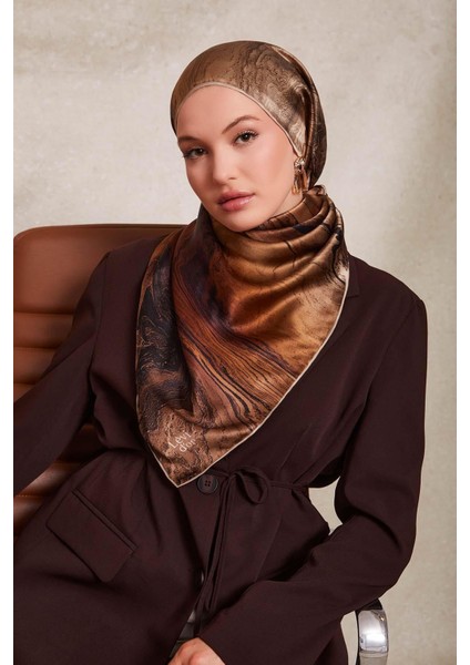 Vizon Karmaşık Desen Twill Ipek Eşarp fiyatları