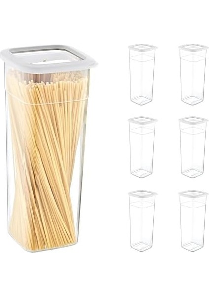 6'lı Set Skali Kare Saklama Kabı Beyaz 2140 ml fiyatları