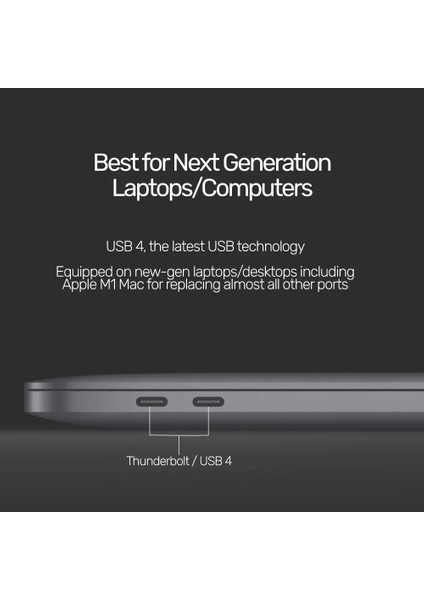 Unıtek Usb4 Thunderbolt Kablo 0.8MT(C14100BK-0.8M)