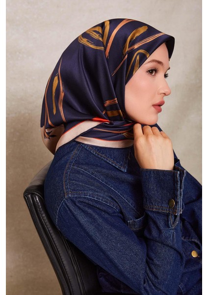 Vizon Çiçek Desen Twill Ipek Eşarp modelleri