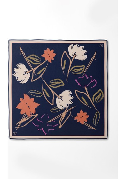 Vizon Çiçek Desen Twill Ipek Eşarp fırsatları