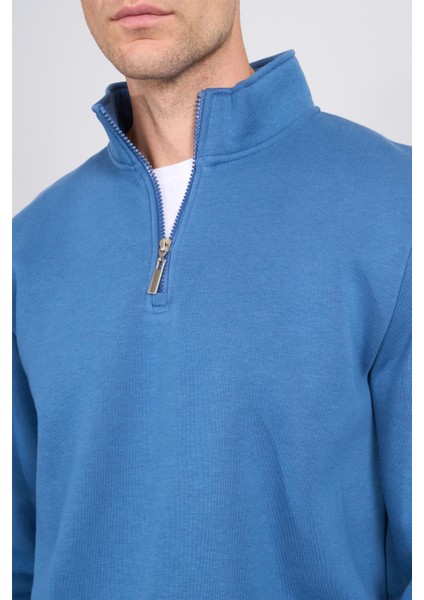 Çetinkaya Mentality 3907 3 Ip Dik Yaka Indigo Sweatshirt modelleri