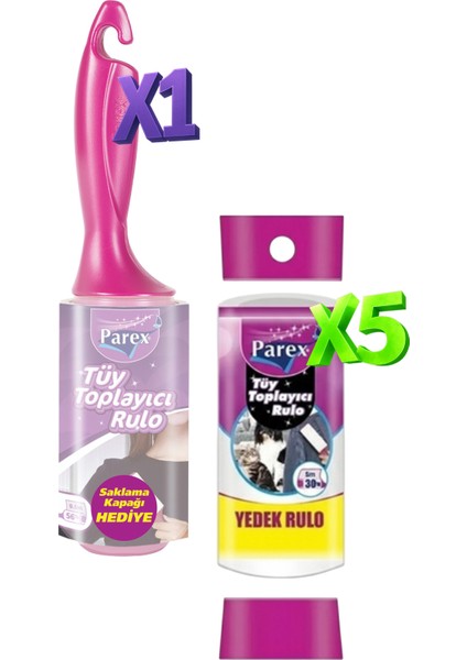 Premium Tüy Toplayıcı Rulo ve 5 Yedek Rulo Paketi