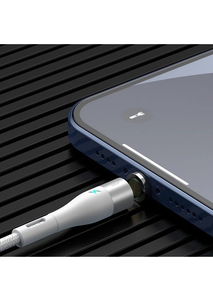 Baseus Zinc Magnetic Iphone 14-13-12-11 Mıknatıslı USB Şarj Kablosu 1METRE-(577 - M603R502-K02 modelleri