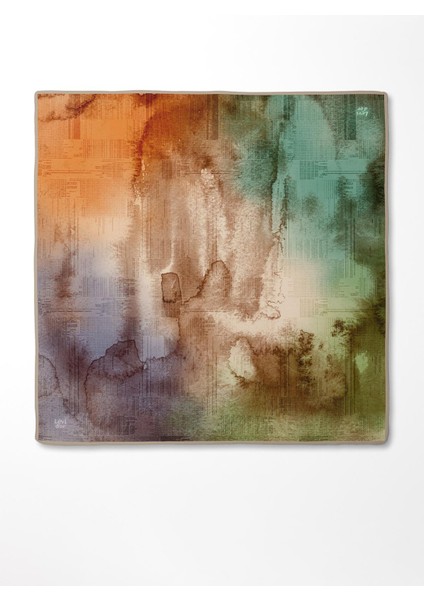 Menekşe Desenli Twill Ipek Eşarp fırsatları