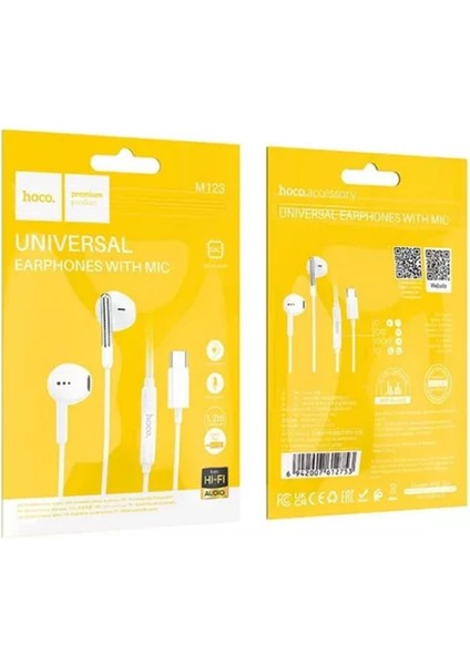 Hoco M123 Kulakiçi Mikrofonlu Kablolu Type-C KULAKLIK-(5775) - M997R725-K57997 indirimleri