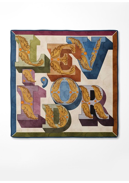 Indigo Karışık Desen Twill Ipek Eşarp fırsatları