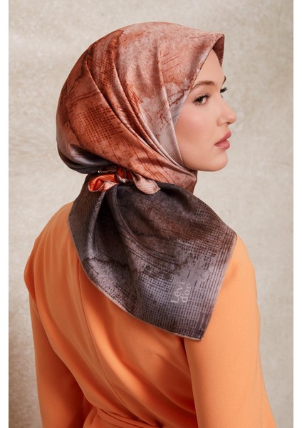 Gri Desenli Twill Ipek Eşarp fiyatları