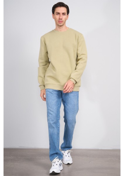 Çetinkaya Mentality 3036 3 Ip Bisiklet Yaka Eski Yeşil Sweatshirt fiyatları