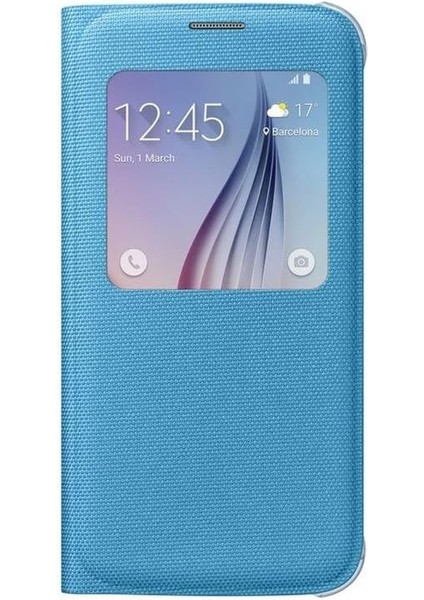 S6 Orjinal S-View Cover (Tekstil) - Siyah EF-CG920BBEGWW