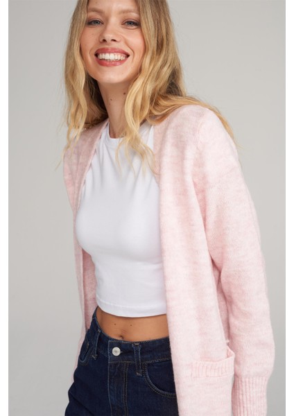 Çetinkaya Miya Mira Modest 2316 Kadın Şal Yaka Akrilik Triko Hırka Pudra fırsatları