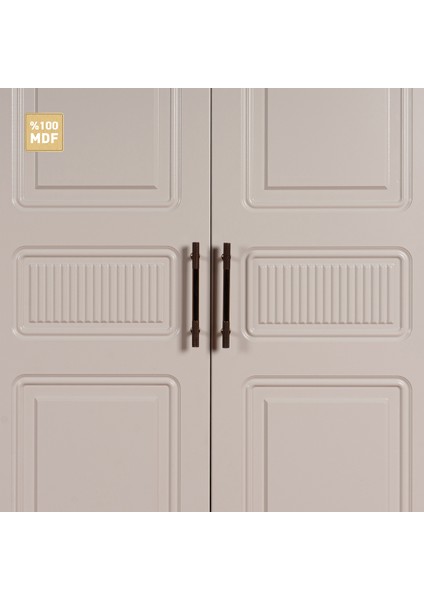 Slope 5 Kapaklı Mdf Ayaklı Tasarım Country Gardırop fırsatları