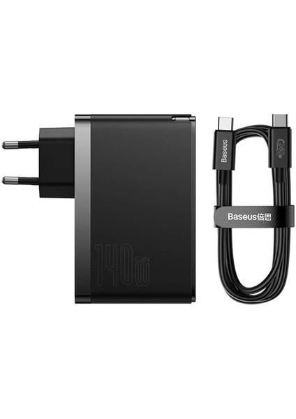 Baseus Gan5 Pro 140W Fast Charger 2 Type-C+1 USB Pd Ultra Hızlı Şarj Aleti+Baseus - M299R891-K44 fiyatları