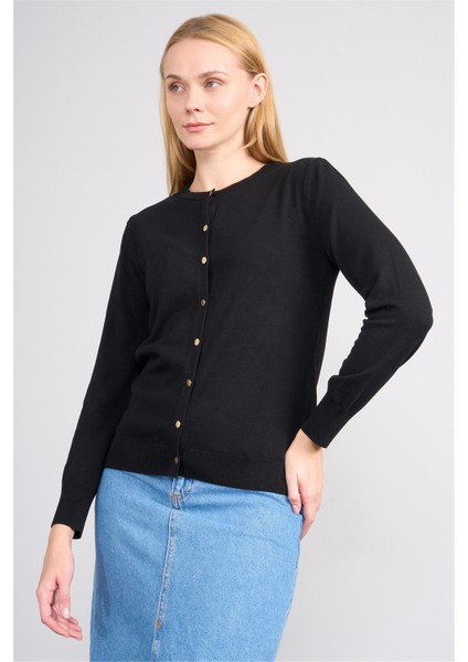 Çetinkaya Fithit 2312 Kadın Bisiklet Yaka Viskon Triko Hırka Siyah fiyatları
