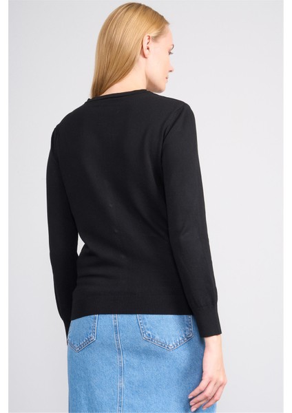 Çetinkaya Fithit 2312 Kadın Bisiklet Yaka Viskon Triko Hırka Siyah indirimleri