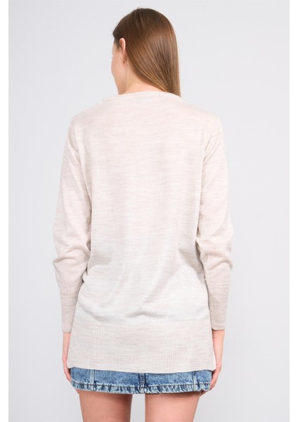 Çetinkaya Miyamira 2306 Kadın Basic Bisiklet Yaka Yanları Yırtmaçlı Triko Taşmelanj fırsatları