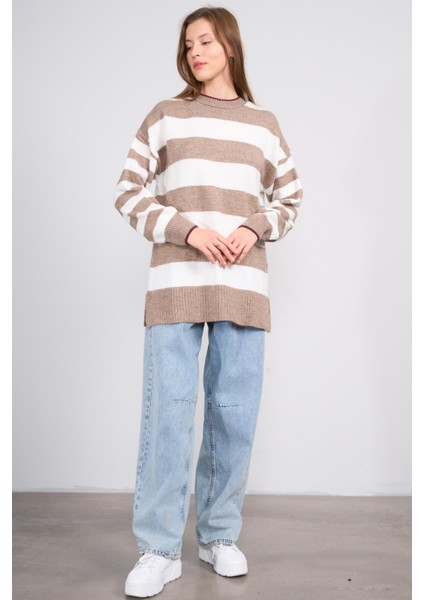 Çetinkaya Miya Mira Modest 8625 Kadın Bisiklet Yaka Akrilik Yırtmaçlı Triko Kazak Mocha fiyatları