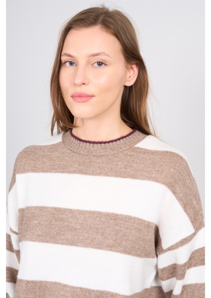 Çetinkaya Miya Mira Modest 8625 Kadın Bisiklet Yaka Akrilik Yırtmaçlı Triko Kazak Mocha modelleri