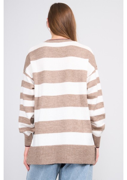 Çetinkaya Miya Mira Modest 8625 Kadın Bisiklet Yaka Akrilik Yırtmaçlı Triko Kazak Mocha fırsatları