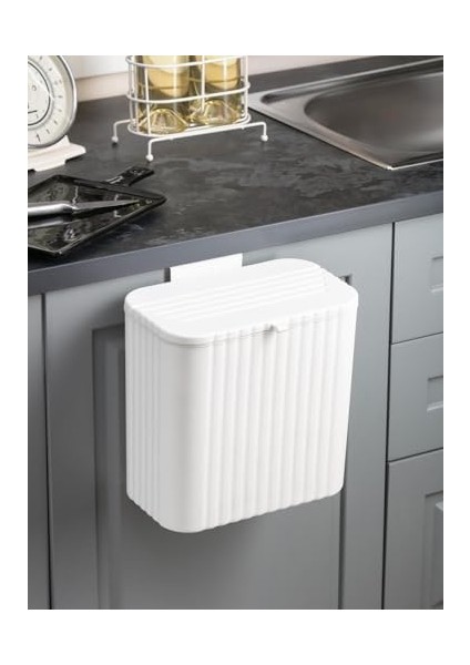 Mutfak Tezgah Üstü ve Dolap Askılı Çöp Kovası 15 Lt Beyaz (NKS158-2) fiyatları