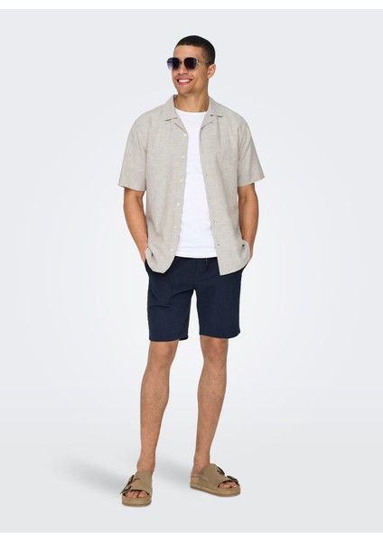 Slim Fit Açık Kahve Düz Erkek Gömlek Onscaıden Lıfe Ss Solıd Resort Lıne fiyatları