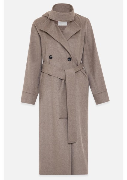 Vizon Boyundan Kemer ve Bağlama Detaylı Uzun Kaban