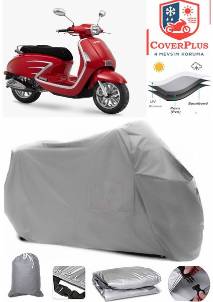 Dorado Akida Scooter 125 Motor Brandası Gri Motorsiket Brandası Motor Örtüsü Çadır Su Geçirmez Motosiklet Kılıfı Motor Brandası