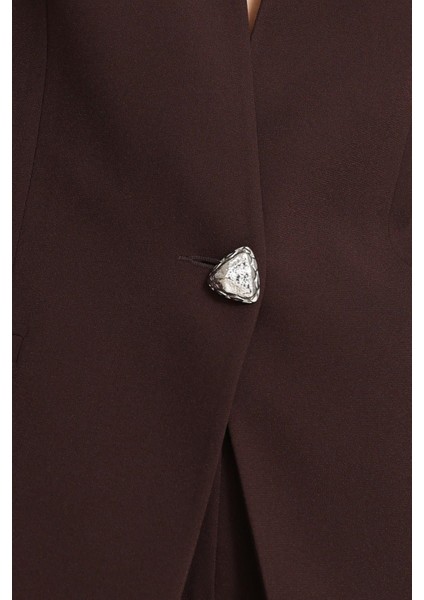 Acı-Kahve Pelerin Detaylı Kadın Takım Elbise modelleri