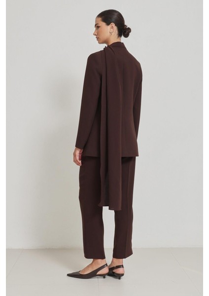 Acı-Kahve Pelerin Detaylı Kadın Takım Elbise indirimleri