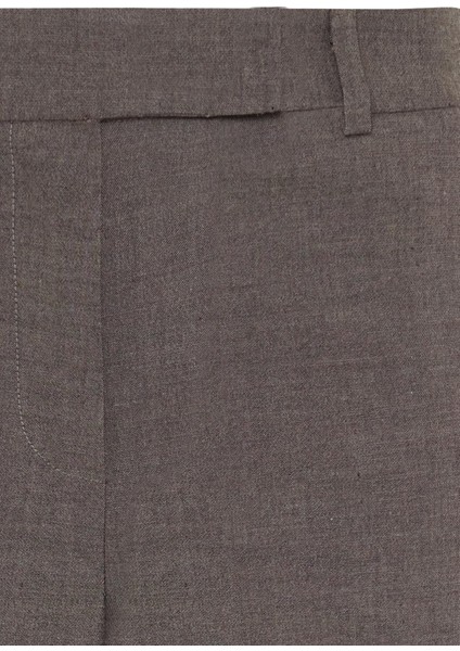 Kahverengi Bel Detaylı Rahat Kesim Tam Kalıp Pantolon modelleri