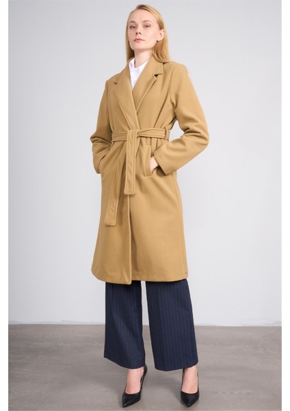 Çetinkaya Fithit 5319 Kadın Loose Fit Kaşe Kaban Camel modelleri