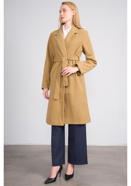 Çetinkaya Fithit 5319 Kadın Loose Fit Kaşe Kaban Camel fırsatları